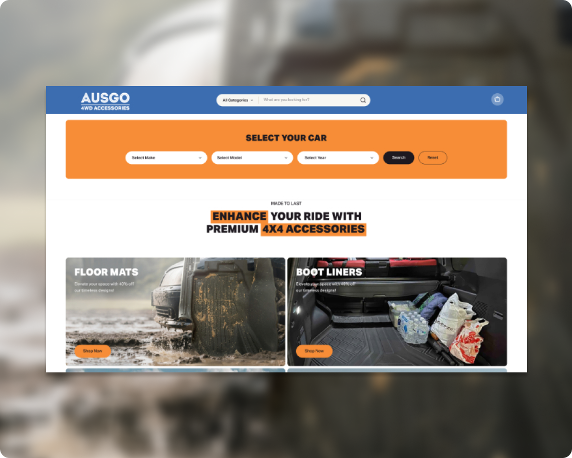 Screenshot of Ausgo Homepage