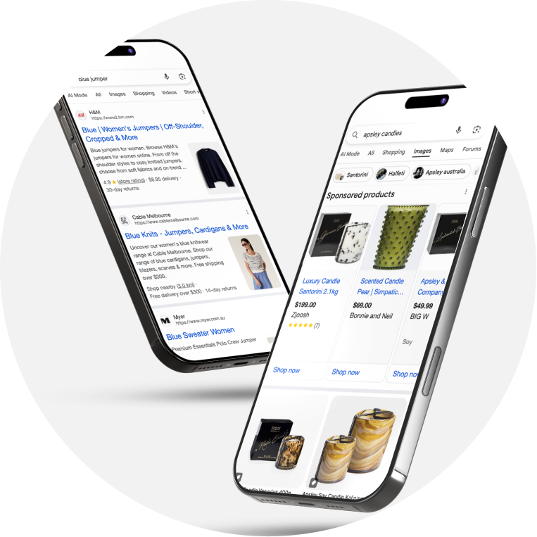 Google ads displayed on Mobile Phones