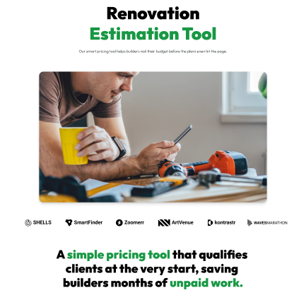example of a landing page with custom copywriting