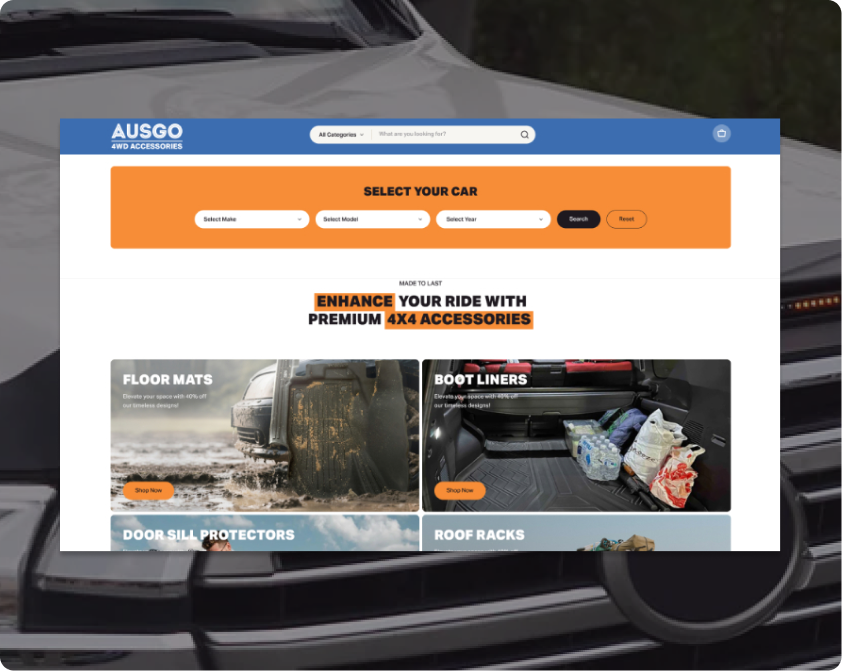 Screenshot of Ausgo Homepage